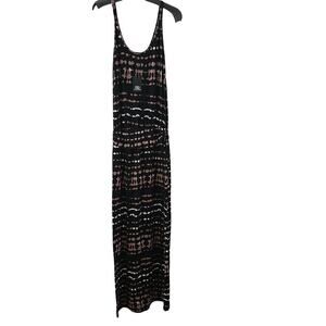 NWT Tart Collections Women's Black Beige Scoop Neck Midi Dress Size XS
